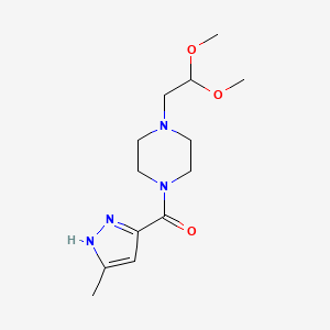 1-(2,2-dimethoxyethyl)-4-[(3-methyl-1H-pyrazol-5-yl)carbonyl]piperazine