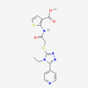 molecular formula C17H17N5O3S2 B5389336 methyl 2-[({[4-ethyl-5-(4-pyridinyl)-4H-1,2,4-triazol-3-yl]thio}acetyl)amino]-3-thiophenecarboxylate 