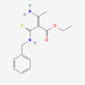 molecular formula C14H18N2O2S B5389823 ethyl 3-amino-2-[(benzylamino)carbonothioyl]-2-butenoate 