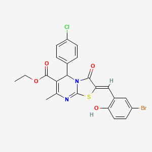 molecular formula C23H18BrClN2O4S B5390080 ethyl 2-(5-bromo-2-hydroxybenzylidene)-5-(4-chlorophenyl)-7-methyl-3-oxo-2,3-dihydro-5H-[1,3]thiazolo[3,2-a]pyrimidine-6-carboxylate 