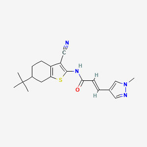 (E)-N-[6-(TERT-BUTYL)-3-CYANO-4,5,6,7-TETRAHYDRO-1-BENZOTHIOPHEN-2-YL]-3-(1-METHYL-1H-PYRAZOL-4-YL)-2-PROPENAMIDE