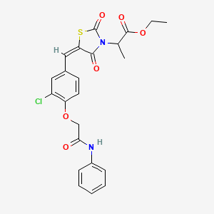 ethyl 2-[(5E)-5-[[4-(2-anilino-2-oxoethoxy)-3-chlorophenyl]methylidene]-2,4-dioxo-1,3-thiazolidin-3-yl]propanoate