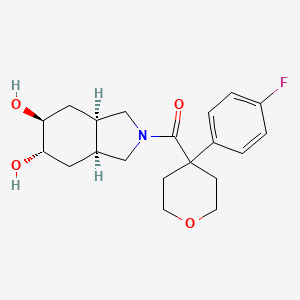 [(3aR,5S,6S,7aS)-5,6-dihydroxy-1,3,3a,4,5,6,7,7a-octahydroisoindol-2-yl]-[4-(4-fluorophenyl)oxan-4-yl]methanone