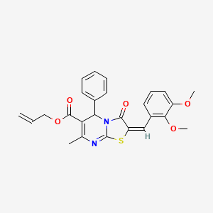 ALLYL (2E)-2-(2,3-DIMETHOXYBENZYLIDENE)-7-METHYL-3-OXO-5-PHENYL-2,3-DIHYDRO-5H-[1,3]THIAZOLO[3,2-A]PYRIMIDINE-6-CARBOXYLATE