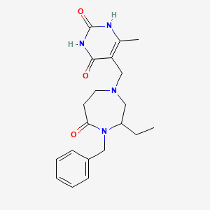 5-[(4-benzyl-3-ethyl-5-oxo-1,4-diazepan-1-yl)methyl]-6-methylpyrimidine-2,4(1H,3H)-dione