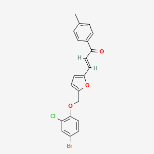 (E)-3-{5-[(4-BROMO-2-CHLOROPHENOXY)METHYL]-2-FURYL}-1-(4-METHYLPHENYL)-2-PROPEN-1-ONE