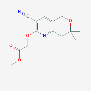 molecular formula C15H18N2O4 B5390469 ethyl [(3-cyano-7,7-dimethyl-7,8-dihydro-5H-pyrano[4,3-b]pyridin-2-yl)oxy]acetate 