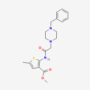 molecular formula C20H25N3O3S B5390628 methyl 2-{[(4-benzyl-1-piperazinyl)acetyl]amino}-5-methyl-3-thiophenecarboxylate 