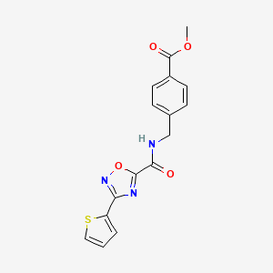 molecular formula C16H13N3O4S B5390661 methyl 4-[({[3-(2-thienyl)-1,2,4-oxadiazol-5-yl]carbonyl}amino)methyl]benzoate 