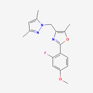 4-[(3,5-dimethyl-1H-pyrazol-1-yl)methyl]-2-(2-fluoro-4-methoxyphenyl)-5-methyl-1,3-oxazole