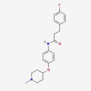 3-(4-fluorophenyl)-N-{4-[(1-methyl-4-piperidinyl)oxy]phenyl}propanamide