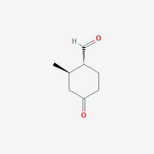molecular formula C8H12O2 B053913 (1R,2R)-2-Methyl-4-oxocyclohexane-1-carbaldehyde CAS No. 122571-30-6