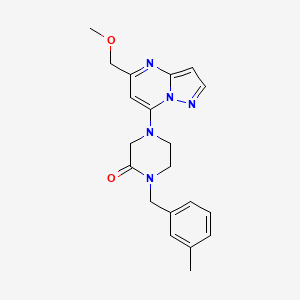 4-[5-(methoxymethyl)pyrazolo[1,5-a]pyrimidin-7-yl]-1-(3-methylbenzyl)-2-piperazinone