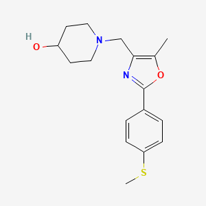 1-({5-methyl-2-[4-(methylthio)phenyl]-1,3-oxazol-4-yl}methyl)piperidin-4-ol