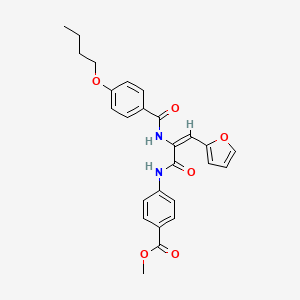 methyl 4-[[(E)-2-[(4-butoxybenzoyl)amino]-3-(furan-2-yl)prop-2-enoyl]amino]benzoate