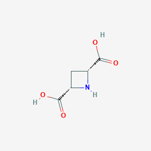 molecular formula C5H7NO4 B053917 cis-Azetidine-2,4-dicarboxylic acid CAS No. 121050-04-2