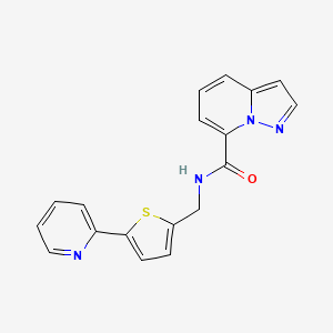 N-[(5-pyridin-2-yl-2-thienyl)methyl]pyrazolo[1,5-a]pyridine-7-carboxamide