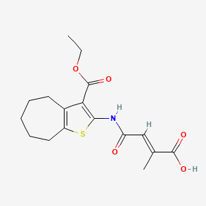 4-{[3-(ethoxycarbonyl)-5,6,7,8-tetrahydro-4H-cyclohepta[b]thien-2-yl]amino}-2-methyl-4-oxo-2-butenoic acid