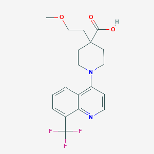 4-(2-methoxyethyl)-1-[8-(trifluoromethyl)quinolin-4-yl]piperidine-4-carboxylic acid