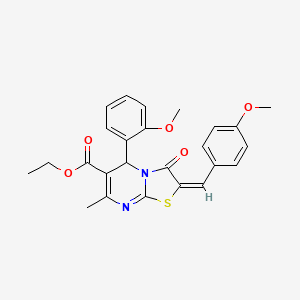 molecular formula C25H24N2O5S B5391924 ethyl 2-(4-methoxybenzylidene)-5-(2-methoxyphenyl)-7-methyl-3-oxo-2,3-dihydro-5H-[1,3]thiazolo[3,2-a]pyrimidine-6-carboxylate 