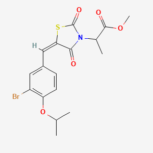 molecular formula C17H18BrNO5S B5391989 methyl 2-{(5E)-5-[3-bromo-4-(propan-2-yloxy)benzylidene]-2,4-dioxo-1,3-thiazolidin-3-yl}propanoate 