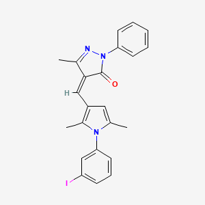 4-{[1-(3-iodophenyl)-2,5-dimethyl-1H-pyrrol-3-yl]methylene}-5-methyl-2-phenyl-2,4-dihydro-3H-pyrazol-3-one