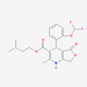 3-methylbutyl 4-[2-(difluoromethoxy)phenyl]-2-methyl-5-oxo-4,7-dihydro-1H-furo[3,4-b]pyridine-3-carboxylate
