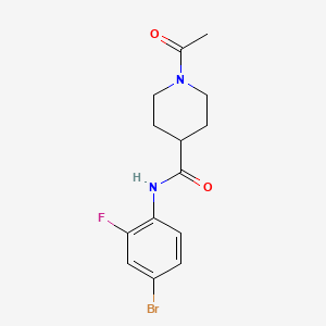 1-acetyl-N-(4-bromo-2-fluorophenyl)piperidine-4-carboxamide