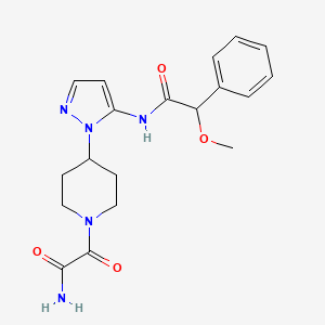 N-(1-{1-[amino(oxo)acetyl]piperidin-4-yl}-1H-pyrazol-5-yl)-2-methoxy-2-phenylacetamide