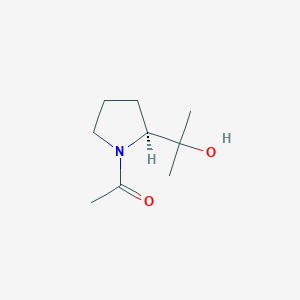 molecular formula C9H17NO2 B053925 2-Pyrrolidinemethanol, 1-acetyl-alpha,alpha-dimethyl-, (S)-(9CI) CAS No. 113557-10-1