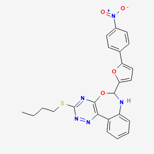 3-(Butylsulfanyl)-6-[5-(4-nitrophenyl)-2-furyl]-6,7-dihydro[1,2,4]triazino[5,6-D][3,1]benzoxazepine