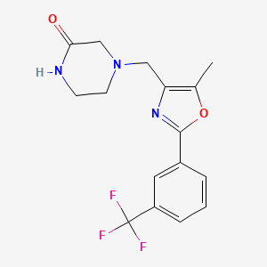 4-({5-methyl-2-[3-(trifluoromethyl)phenyl]-1,3-oxazol-4-yl}methyl)piperazin-2-one