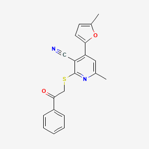 6-methyl-4-(5-methyl-2-furyl)-2-[(2-oxo-2-phenylethyl)thio]nicotinonitrile