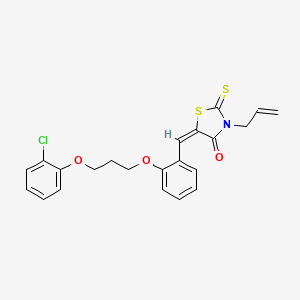 (5E)-5-[[2-[3-(2-chlorophenoxy)propoxy]phenyl]methylidene]-3-prop-2-enyl-2-sulfanylidene-1,3-thiazolidin-4-one