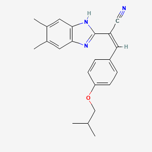 (2Z)-2-(5,6-dimethyl-1H-benzimidazol-2-yl)-3-[4-(2-methylpropoxy)phenyl]prop-2-enenitrile