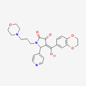 4-(2,3-dihydro-1,4-benzodioxin-6-ylcarbonyl)-3-hydroxy-1-[3-(4-morpholinyl)propyl]-5-(4-pyridinyl)-1,5-dihydro-2H-pyrrol-2-one