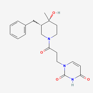 1-{3-[(3S*,4R*)-3-benzyl-4-hydroxy-4-methylpiperidin-1-yl]-3-oxopropyl}pyrimidine-2,4(1H,3H)-dione