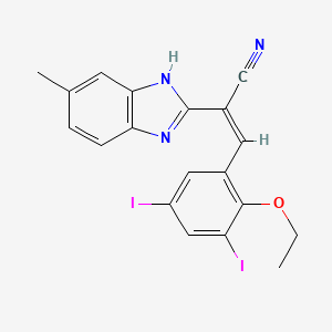 (Z)-3-(2-ethoxy-3,5-diiodophenyl)-2-(6-methyl-1H-benzimidazol-2-yl)prop-2-enenitrile