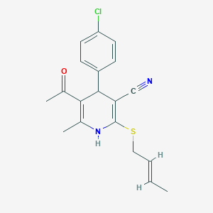 5-acetyl-2-[(E)-but-2-enyl]sulfanyl-4-(4-chlorophenyl)-6-methyl-1,4-dihydropyridine-3-carbonitrile