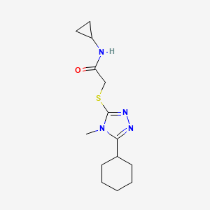 2-[(5-cyclohexyl-4-methyl-4H-1,2,4-triazol-3-yl)sulfanyl]-N-cyclopropylacetamide