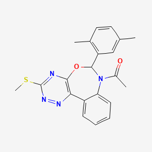 7-acetyl-6-(2,5-dimethylphenyl)-3-(methylthio)-6,7-dihydro[1,2,4]triazino[5,6-d][3,1]benzoxazepine