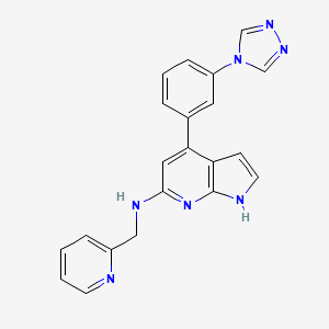 N-(pyridin-2-ylmethyl)-4-[3-(4H-1,2,4-triazol-4-yl)phenyl]-1H-pyrrolo[2,3-b]pyridin-6-amine