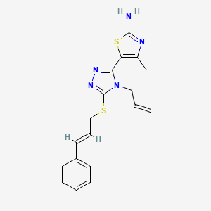 (E)-5-(4-allyl-5-(cinnamylthio)-4H-1,2,4-triazol-3-yl)-4-methylthiazol-2-amine