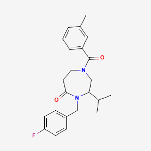 4-(4-fluorobenzyl)-3-isopropyl-1-(3-methylbenzoyl)-1,4-diazepan-5-one