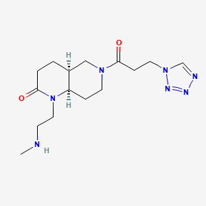 molecular formula C15H25N7O2 B5392963 rel-(4aS,8aR)-1-[2-(methylamino)ethyl]-6-[3-(1H-tetrazol-1-yl)propanoyl]octahydro-1,6-naphthyridin-2(1H)-one hydrochloride 