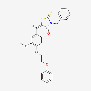 (5E)-3-BENZYL-5-{[3-METHOXY-4-(2-PHENOXYETHOXY)PHENYL]METHYLIDENE}-2-SULFANYLIDENE-1,3-THIAZOLIDIN-4-ONE