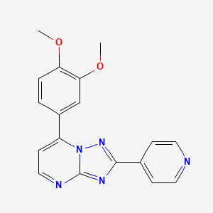 4-[7-(3,4-DIMETHOXYPHENYL)-[1,2,4]TRIAZOLO[1,5-A]PYRIMIDIN-2-YL]PYRIDINE