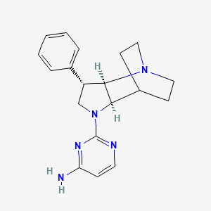 2-[(2R*,3S*,6R*)-3-phenyl-1,5-diazatricyclo[5.2.2.0~2,6~]undec-5-yl]-4-pyrimidinamine