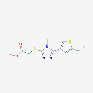 molecular formula C12H15N3O2S2 B5393202 METHYL 2-{[5-(5-ETHYL-3-THIENYL)-4-METHYL-4H-1,2,4-TRIAZOL-3-YL]SULFANYL}ACETATE 