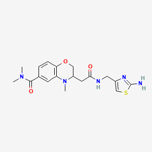 3-(2-{[(2-amino-1,3-thiazol-4-yl)methyl]amino}-2-oxoethyl)-N,N,4-trimethyl-3,4-dihydro-2H-1,4-benzoxazine-6-carboxamide